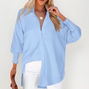 Sky Blue Women's Button-Down Shirt